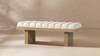 Bella 52" Upholstered Modern Accent Bench, Ivory White Bouclé