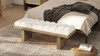 Bella 52" Upholstered Modern Accent Bench, Ivory White Bouclé