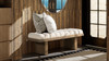 Bella 52" Upholstered Modern Accent Bench, Ivory White Bouclé