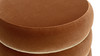 Edward 17.5" Round Upholstered Ottoman with Bullion Fringe, Burnt Orange