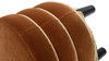 Edward 17.5" Round Upholstered Ottoman with Bullion Fringe, Burnt Orange