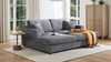 Goliath 86" Oversized Double Chaise Lounge Sofa Bed, Carbon Gray