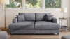 Goliath 86" Oversized Double Chaise Lounge Sofa Bed, Carbon Gray