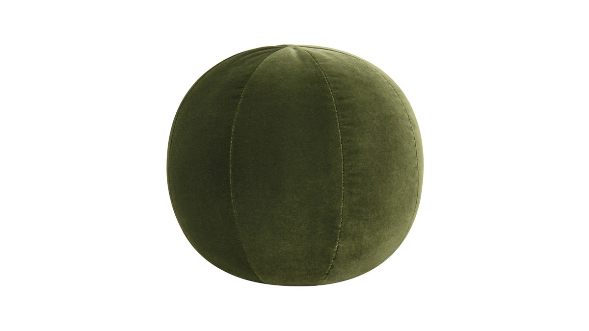 Luna 12" Round Sphere Accent Ball Throw Pillow, Olive Green