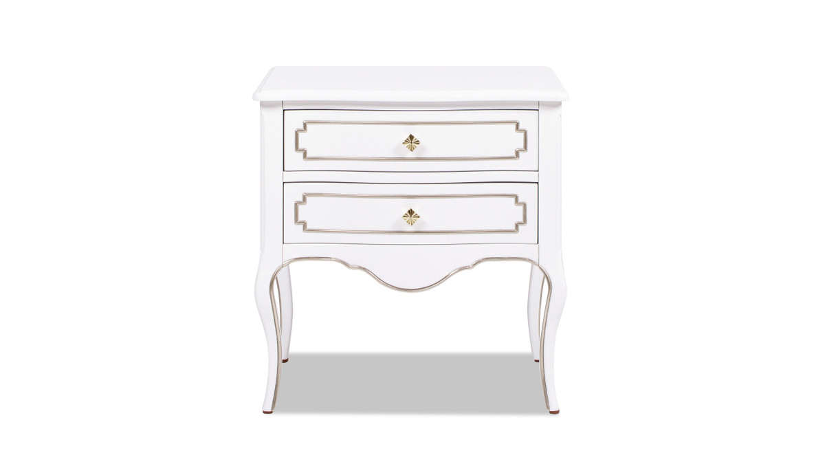 Court 23.5" Wide Edwardian Storage Side Table, Soft White