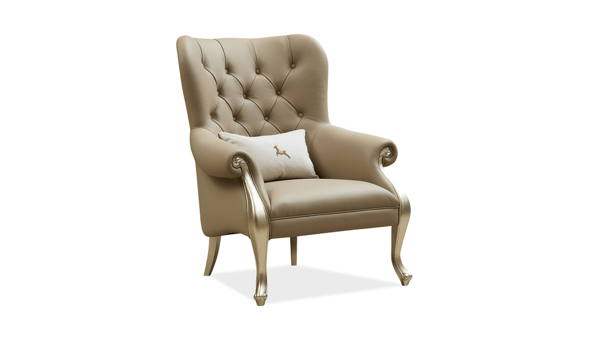 Rosamund Upholstered Leather Accent Arm Chair with Throw Pillow