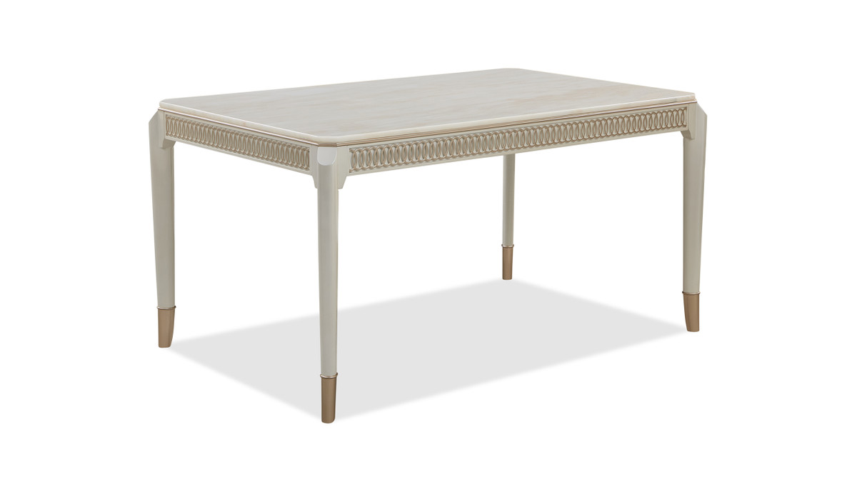 Carina Rectangular Pearl Finish Dining Table