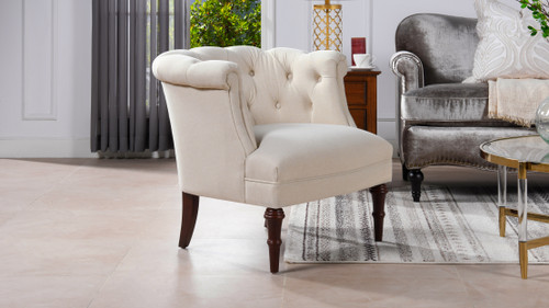 Katherine Tufted Accent Chair, Sky Neutral Beige