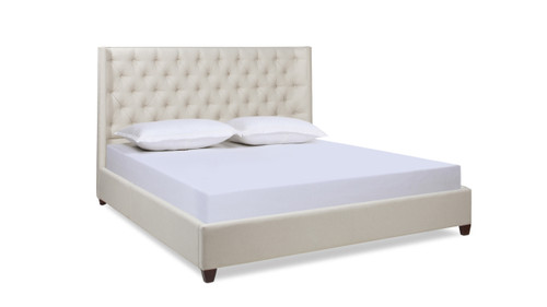 Manhattan Shelter King Platform Bed Frame, Light Beige