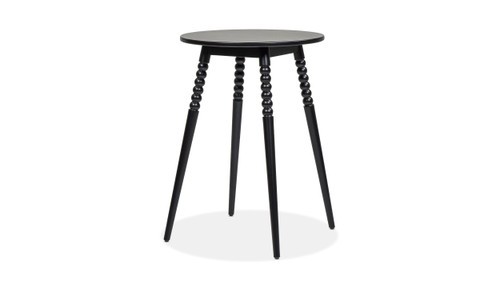 Breda 25" Round Counter-Height Bistro Dining Table with Spindle Legs, Black