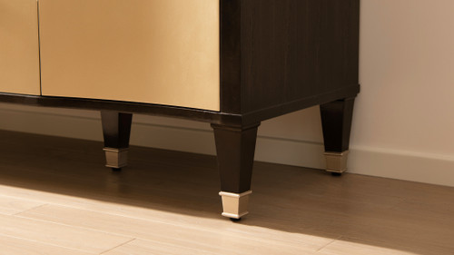 Verona 63" Wide Contemporary Glam Sideboard, Espresso Black & Soft Gold