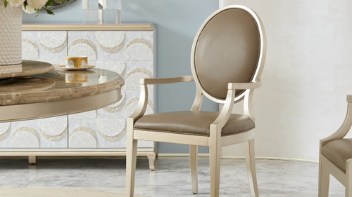 Vivienne Upholstered Leather Dining Arm Chair