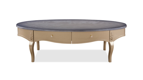 Helena Oval Coffee Table with Storage Drawers