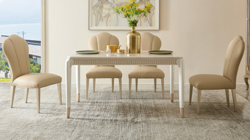 Carina Rectangular Pearl Finish Dining Table