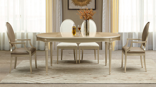 Champagne gold base enhances elegance and luxury appeal Dining Table