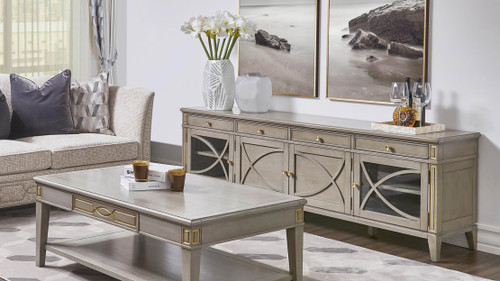 Dauphin 71" TV Stand Storage Display Console Table