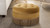 Yolanda Upholstered Round Accent Ottoman, Gold