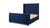 Brooklyn Queen Tufted Panel Bed Headboard and Footboard Set, Navy Blue