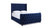 Brooklyn Queen Tufted Panel Bed Headboard and Footboard Set, Navy Blue