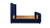 Brooklyn Queen Tufted Panel Bed Headboard and Footboard Set, Navy Blue