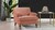 Alana 38" Lawson Accent Arm Chair Metal Casters, Peach Orange