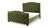 Marcella Upholstered Shelter Headboard Bed Set, Queen, Olive Green
