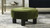 Riley 16" Round Footstool Ottoman, Olive Green