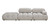 Marcel 109.5" Bubble Modular Modern Chaise Single Arm 3-Piece Sofa, Pebble Gray