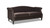 Elaine 77" Camel Back Small Space Sofa, Deep Brown