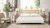 Haley Upholstered Cane-Back Platform Bed, King, Snow White