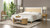 Haley Upholstered Cane-Back Platform Bed, King, Snow White
