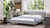 Diego Low Upholstered Platform Bed, King, Light Grey