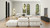 Marcel 109.5" Bubble Modular Modern Chaise Single Arm 3-Piece Sofa, Ivory White Bouclé