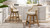 Bahama 26" Cane Rattan High-Back Swivel Counter Stool with Recessed Arms, Taupe Beige