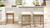 Lucia 25.5" Backless Upholstered Counter Stool with Resin Rattan Frame, Ivory White Bouclé