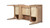 Dauphin Gold Accent 5-Drawer Wood Executive Desk, Natural Brown