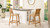 Pierre 26" Farmhouse Saddle Kitchen Island Counter Stool with Back, Sunkissed Beige
