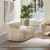 Summit 49" Faux Sheepskin Overstuffed Arm Chair, Cream Beige
