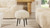 Alberta 16" Mongolian Sheepskin Round Ottoman, Latte Beige