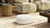 Homary 18.5" Floor Cushion Footrest Ottoman, Ivory White Bouclé