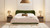 Roman Curved Headboard Upholstered Platform Bed, King, Olive Green