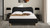 Roman Curved Headboard Upholstered Platform Bed, Queen, Ebony Black Bouclé