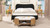 Roman Curved Headboard Upholstered Platform Bed, Queen, Ebony Black Bouclé