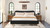Roman Curved Headboard Upholstered Platform Bed, King, Ebony Black Bouclé