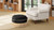 Yolanda 24" Round Upholstered Accent Ottoman, Jet Black