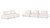 Arwen 210" 5-Piece Modular Pillow-Back Lounge U-Sectional Sofa, White Beige