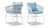Maiden 24" Set of 2 Patio Dining Chair, Sky Blue