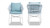 Maiden 24" Set of 2 Patio Dining Chair, Sky Blue