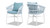 Maiden 24" Set of 2 Patio Dining Chair, Sky Blue