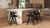 Milan 25.5" Modern Resin Webbing Back Counter Stool with Arms, Set of 3, Ebony Black Bouclé